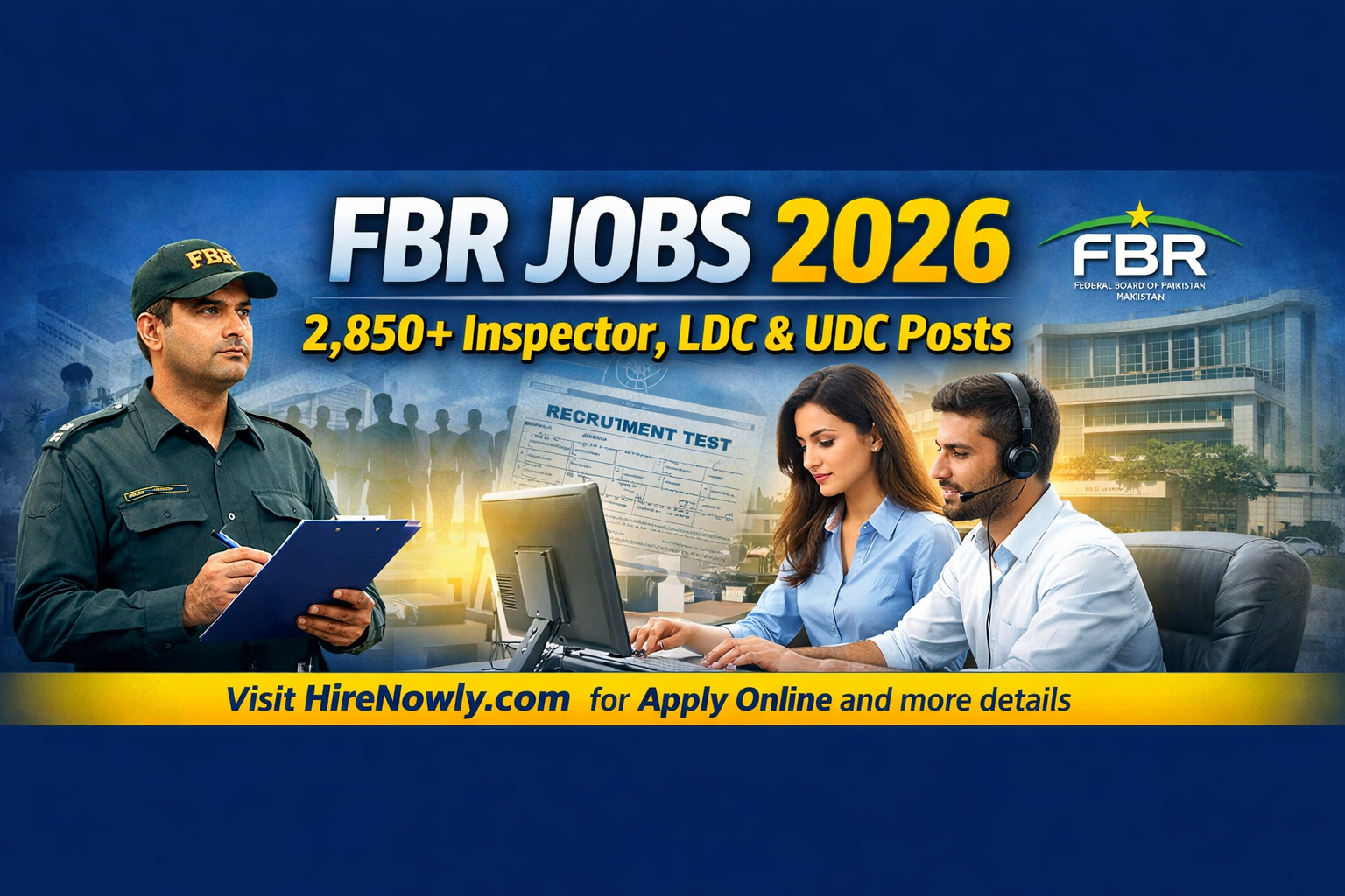 FBR Jobs 2026 – Apply Online for 2,850+ Inspector, LDC & UDC Vacancies