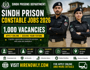 Sindh Prison Constable Jobs 2026 – Latest 1000+ New Police Vacancies Advertisement | Apply Online