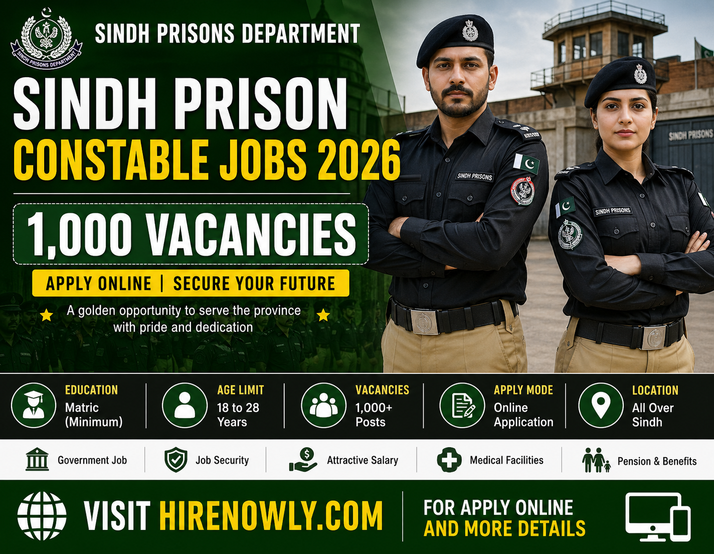 Sindh Prison Constable Jobs 2026 – 1,000 Vacancies Apply Online | Latest Govt Jobs in Sindh