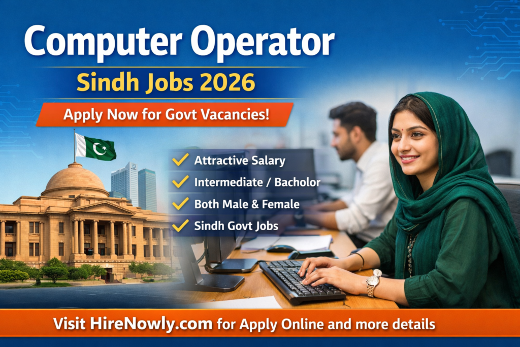 Computer Operator Sindh Jobs 2026 – Apply Now – Latest Govt Vacancies