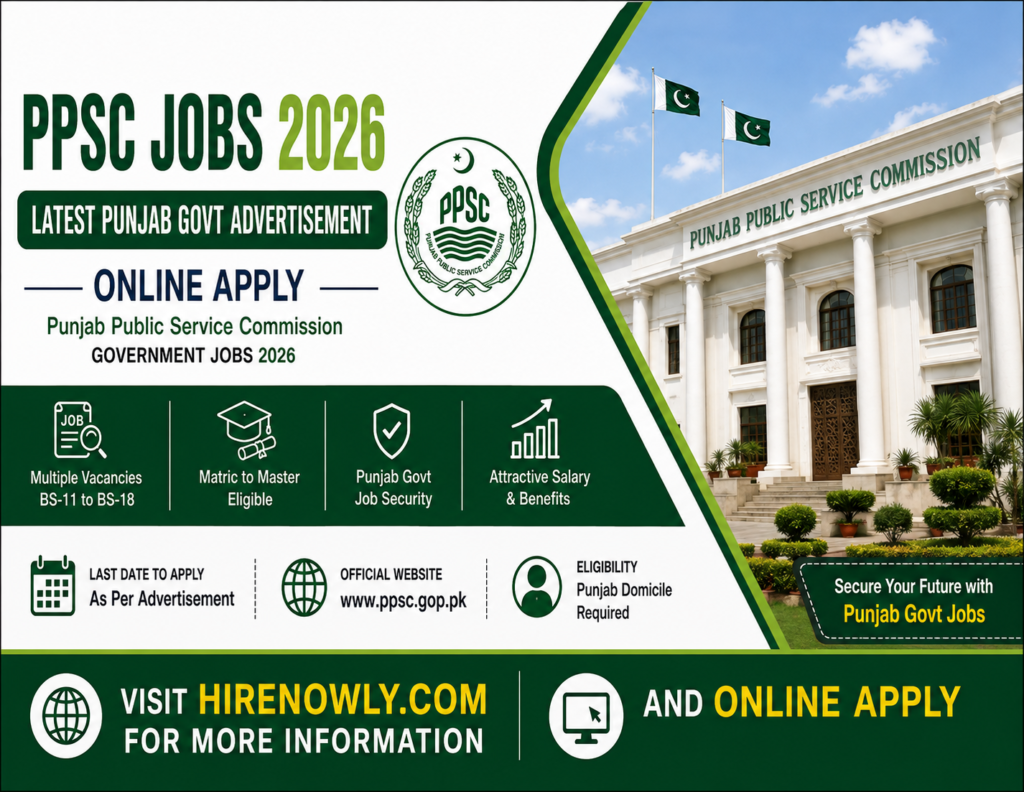 PPSC Jobs 2026 – Latest Punjab Govt Jobs Advertisement | Apply Online