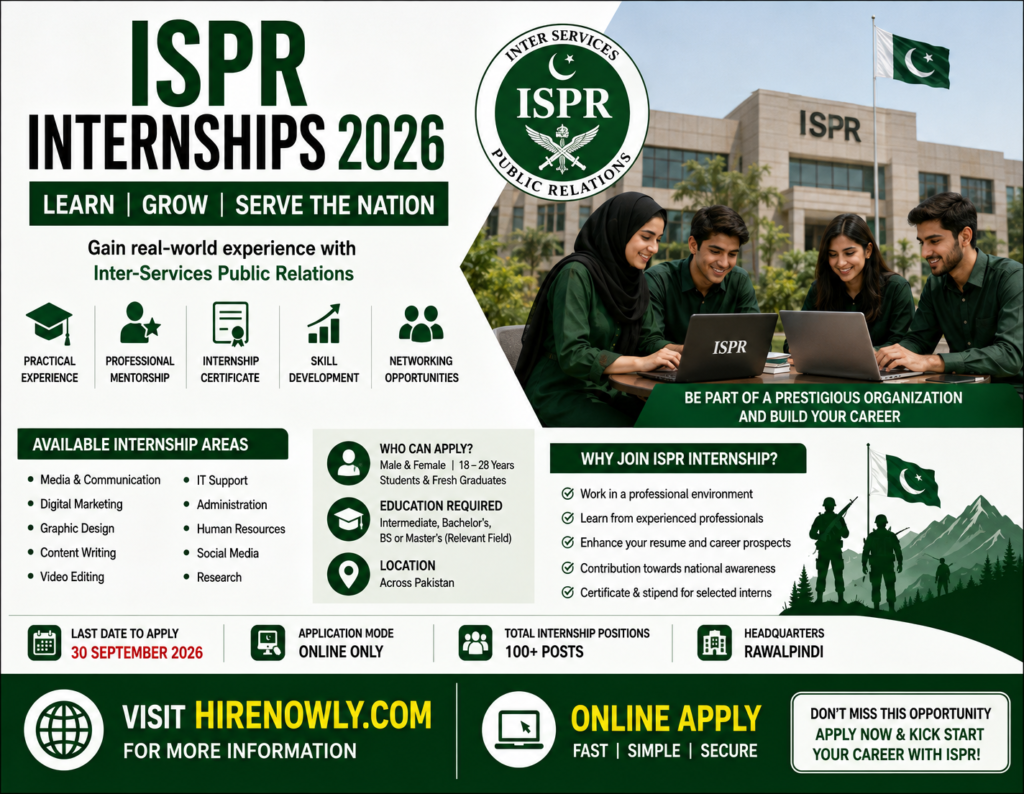 ISPR Internships 2026 Online Apply | Latest Govt Internship